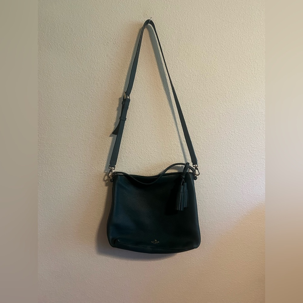 Kate Spade Green Jade Leila Medium Triple Compartment Shoulder Bag